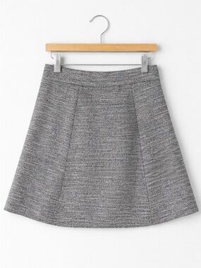 LOFT Gray Textured Mini Skirt Women’s XS Pull-On Stretch Waist